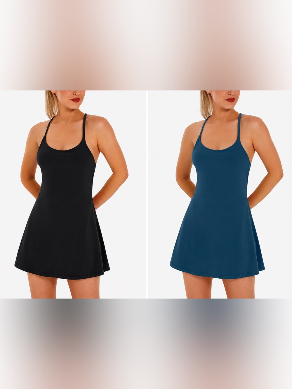 TWO Ewedoos Women’s athletic dresses - 1 black, 1 teal - medium
